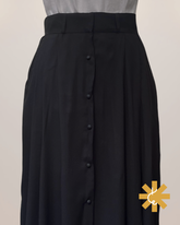 Front Cut Formal Skirt - Classic Black