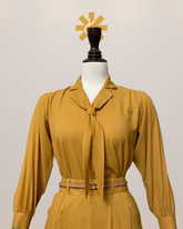 Tie-Neck Formal Shirt - Honey Mustard