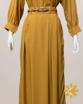 Pleated Formal Skirt - Honey Mustard