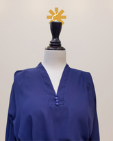 V-Neck Formal Shirt - Navy Blue