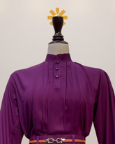 Classic-Pleat Formal Shirt - Plum Purple