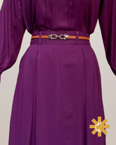 Pleated Formal Skirt - Plum Purple