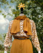 Formal Skirt Set -[3Pc]- Floral Mustard