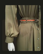 Formal Skirt Set -[3Pc]- Olive Green