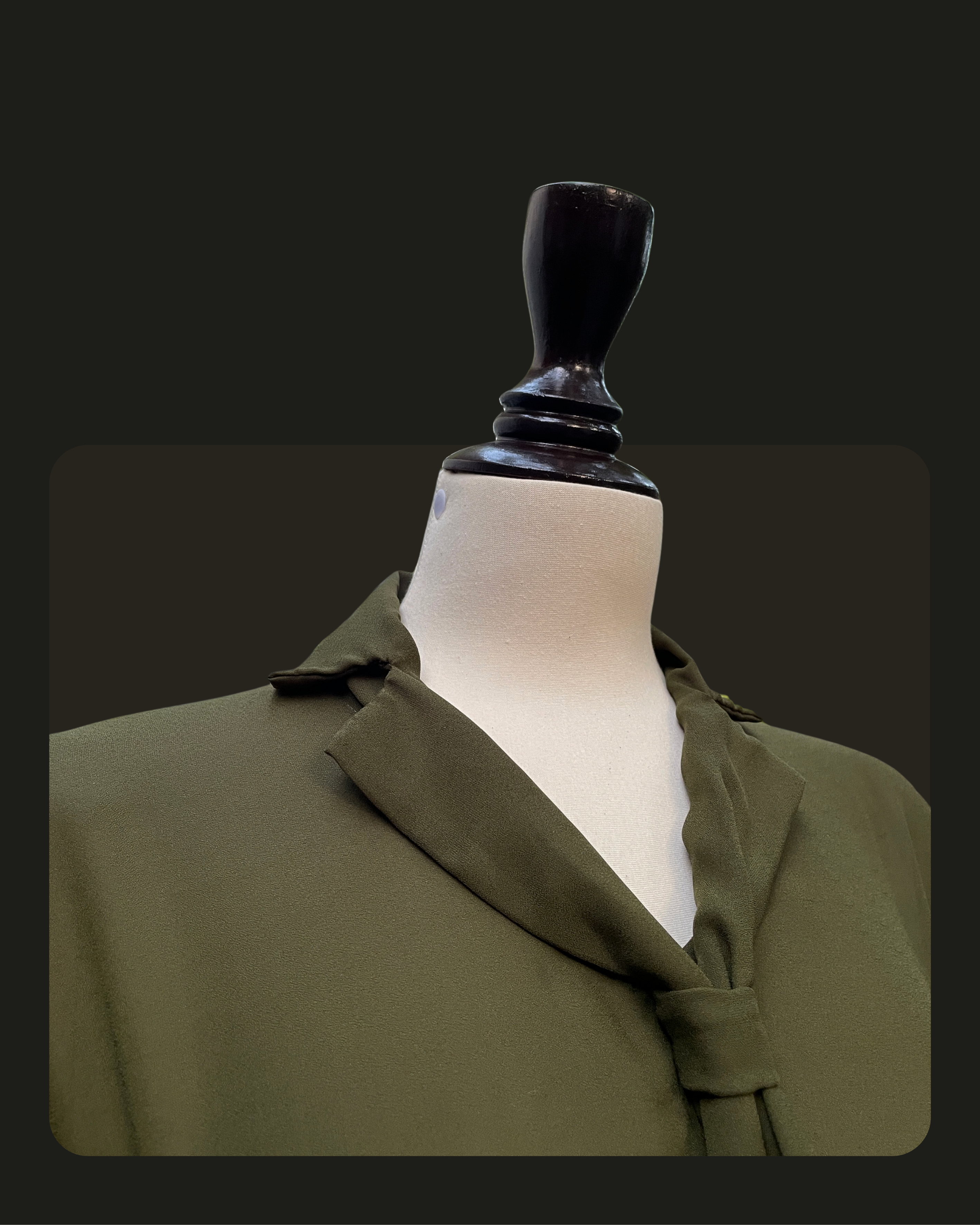 Formal Skirt Set -[3Pc]- Olive Green