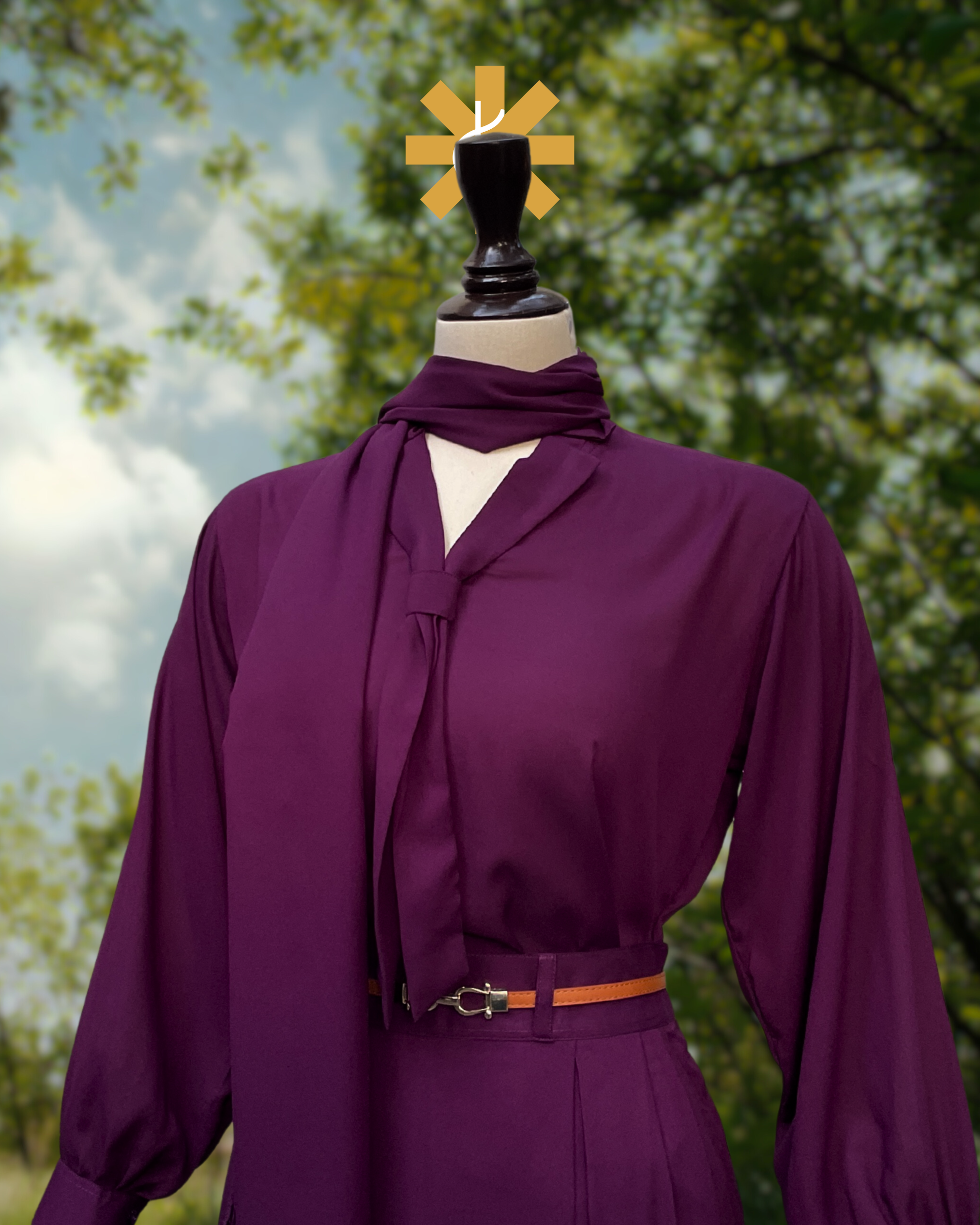 Formal Skirt Set -[3pc] - Plum Purple