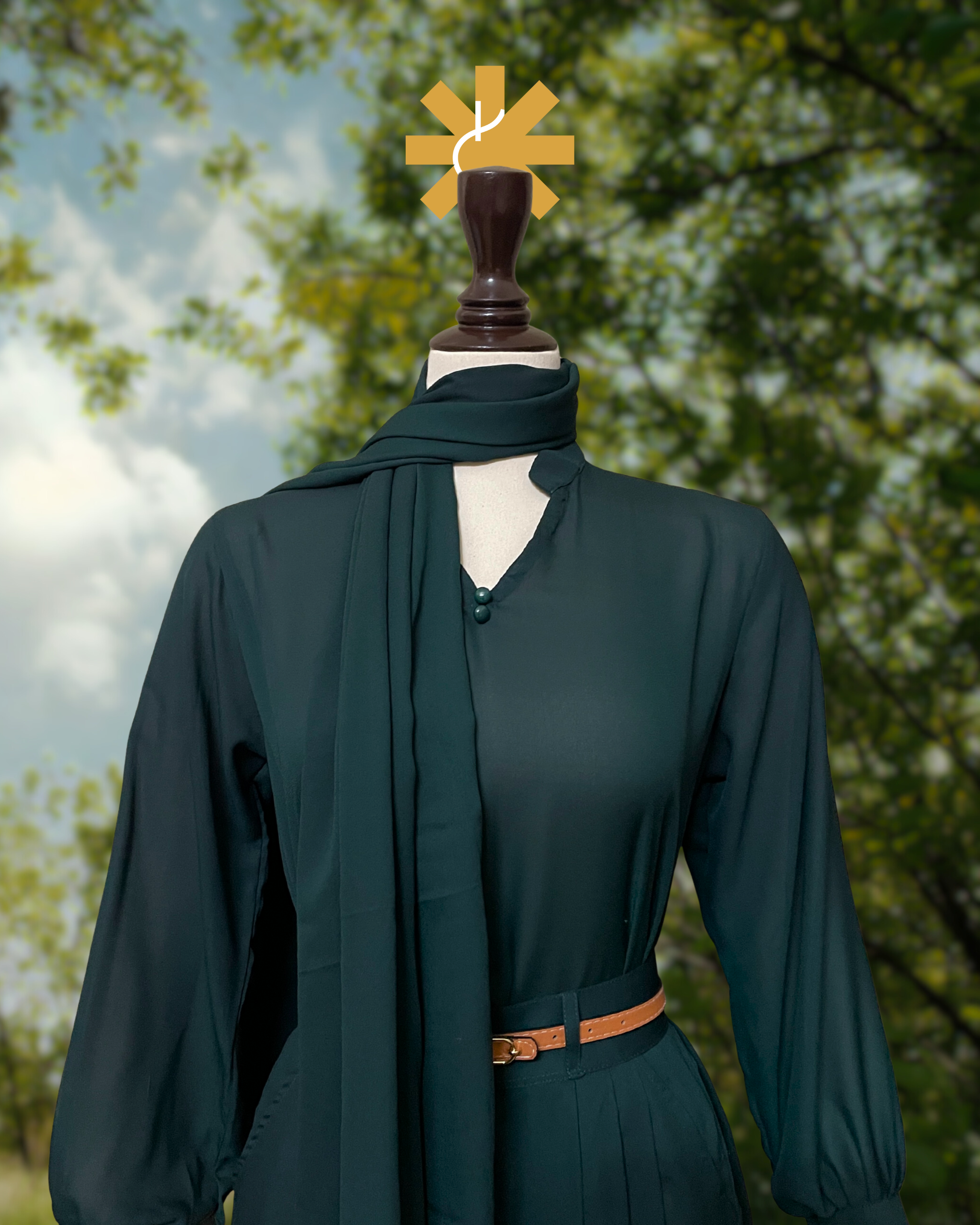 Formal Skirt Set -[3Pc]- Sage Green