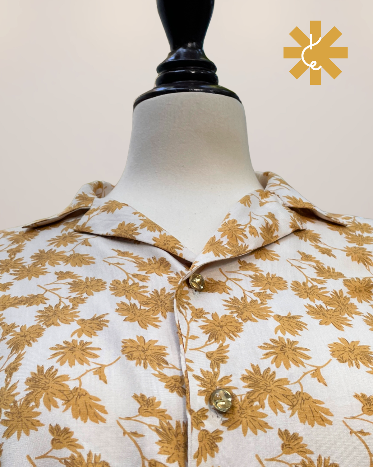 Formal Shirt - Golden Floral Linen
