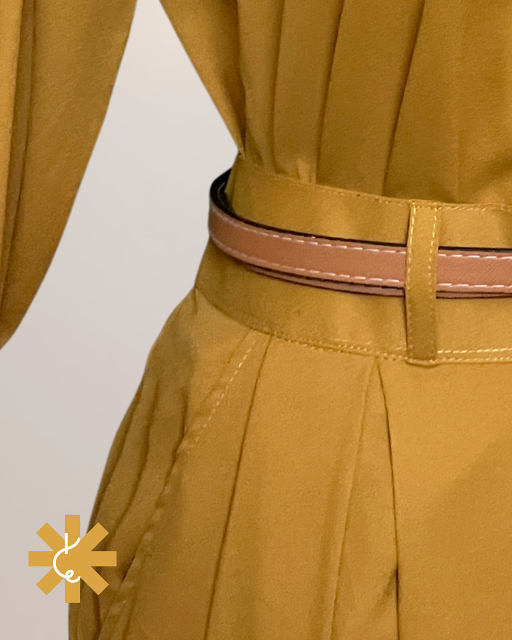 Formal Skirt Set -[3Pc]- Floral Mustard