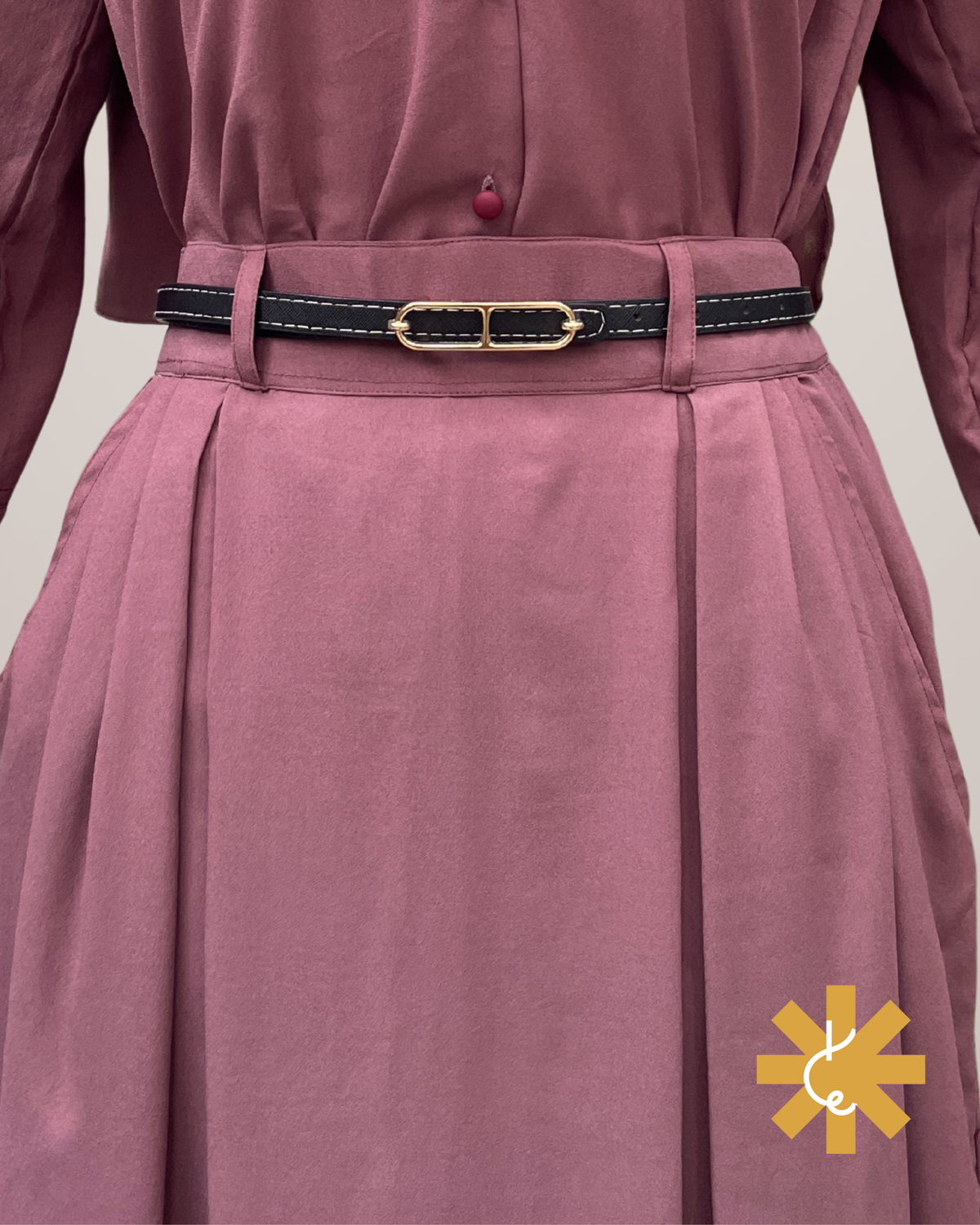 Pleated Formal Skirt - Muted Rose