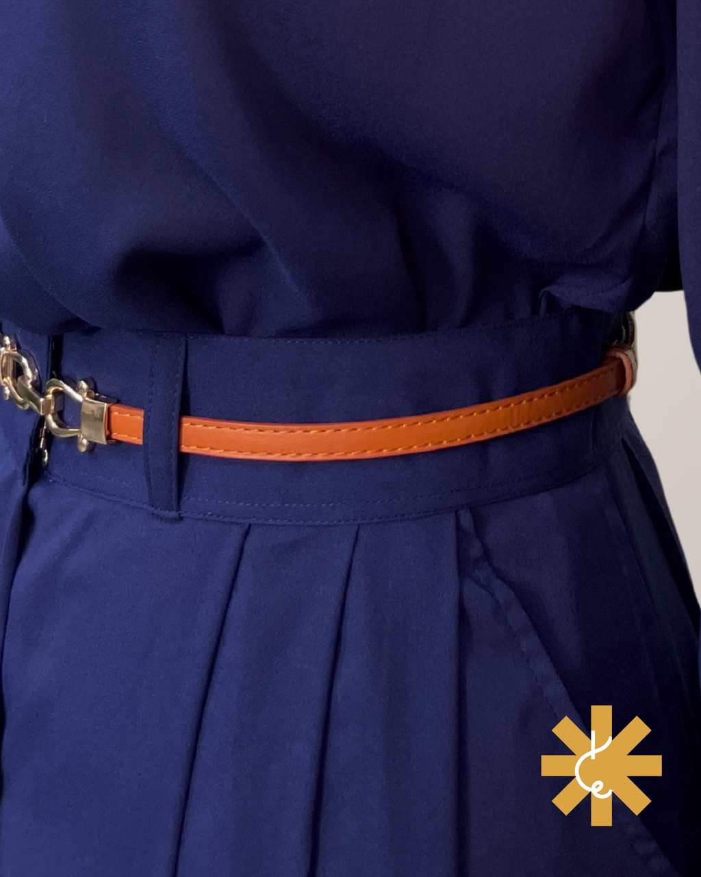 Formal Skirt Set -[3pc]- Navy Blue