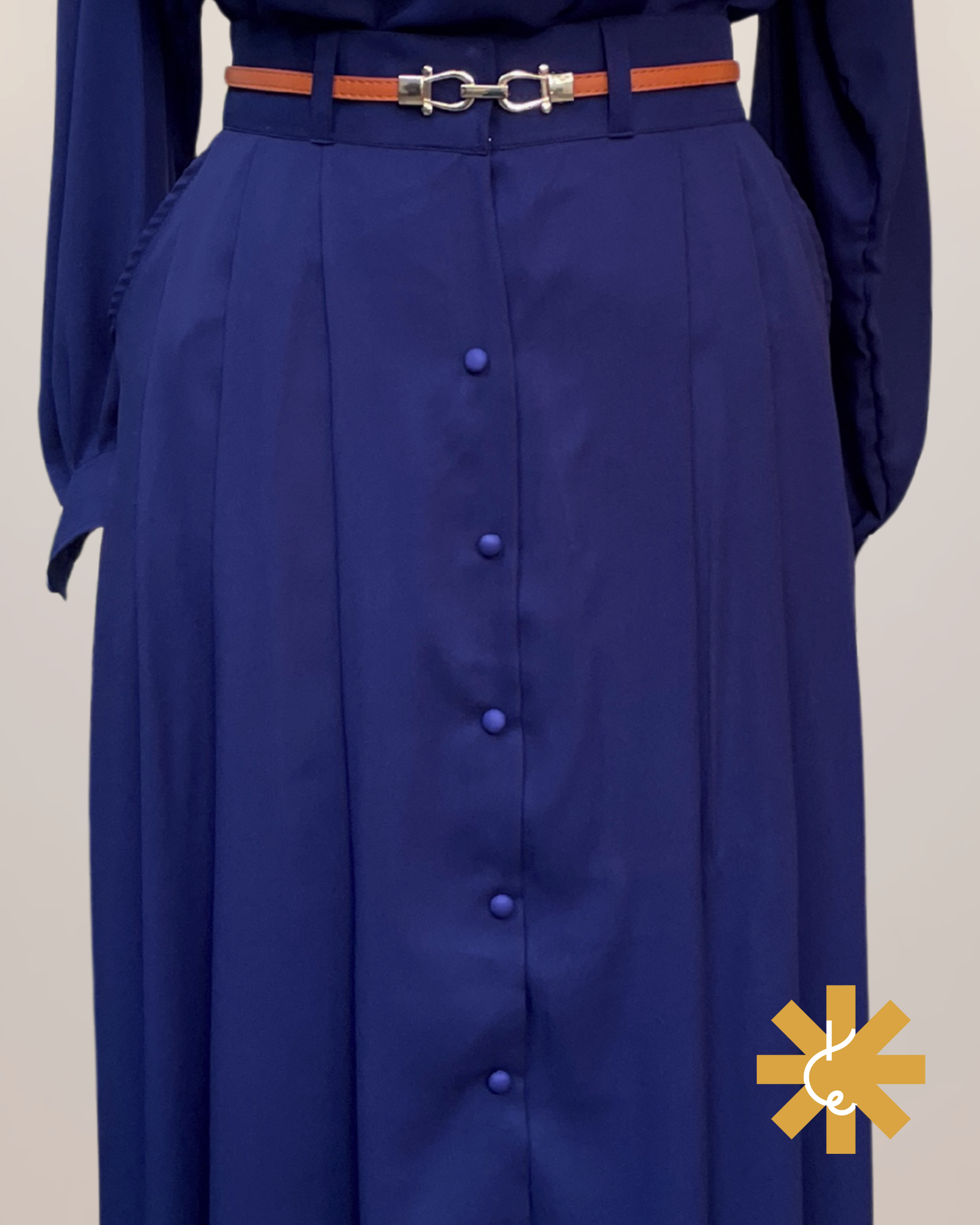 Formal Skirt Set -[3pc]- Navy Blue