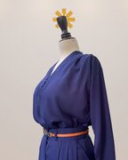 Formal Skirt Set -[3pc]- Navy Blue