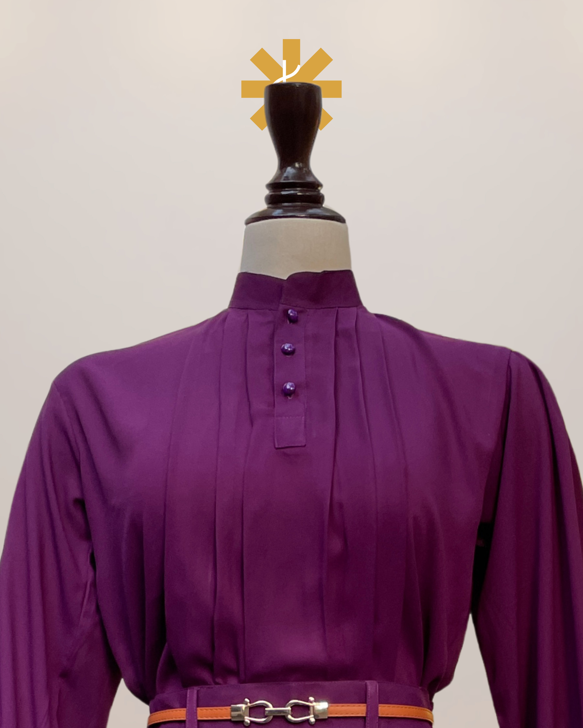 Classic-Pleat Formal Shirt - Plum Purple