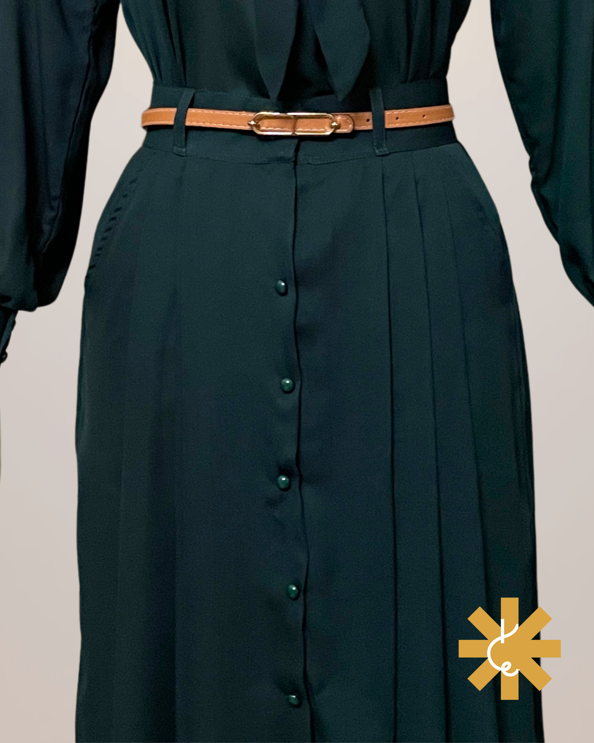 Front Cut Formal Skirt - Sage Green