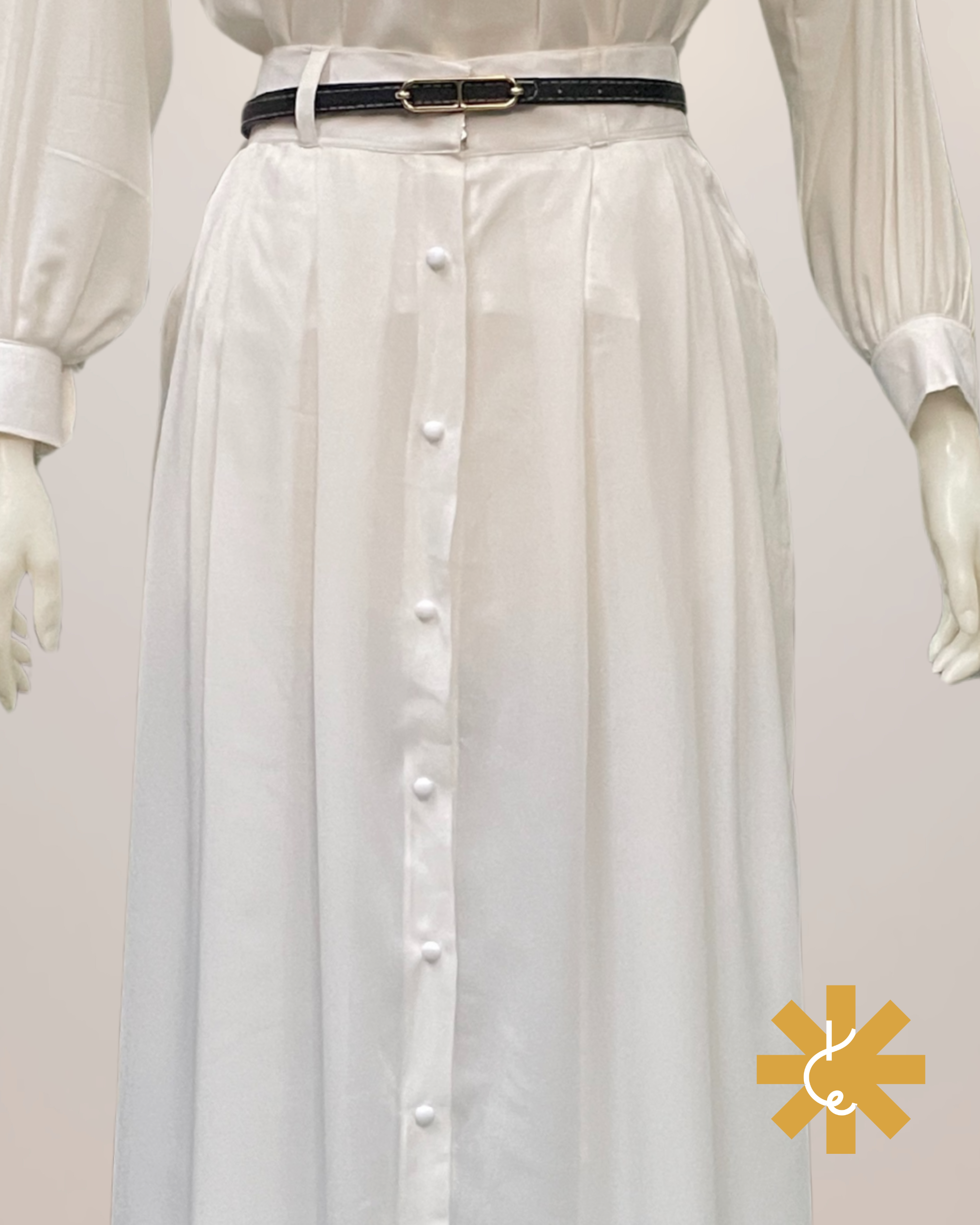 Formal Skirt - Cloud White